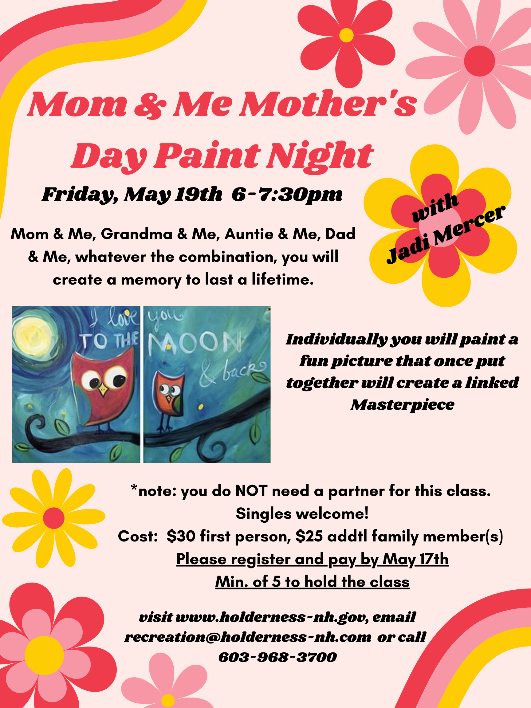 mom and me paint night flyer